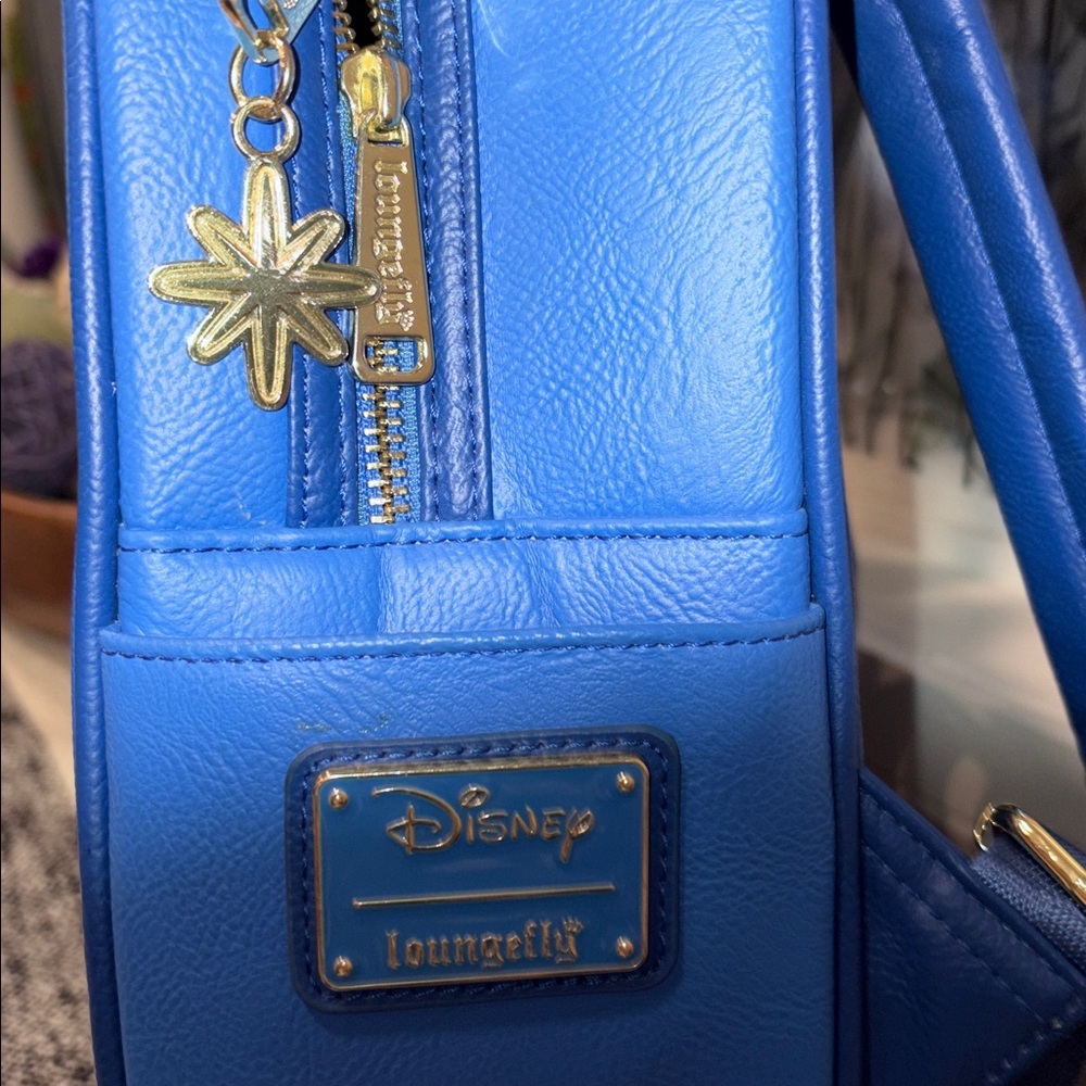 Disney Loungefly Blue Tinkerbell Backpack - Picture 3 of 11
